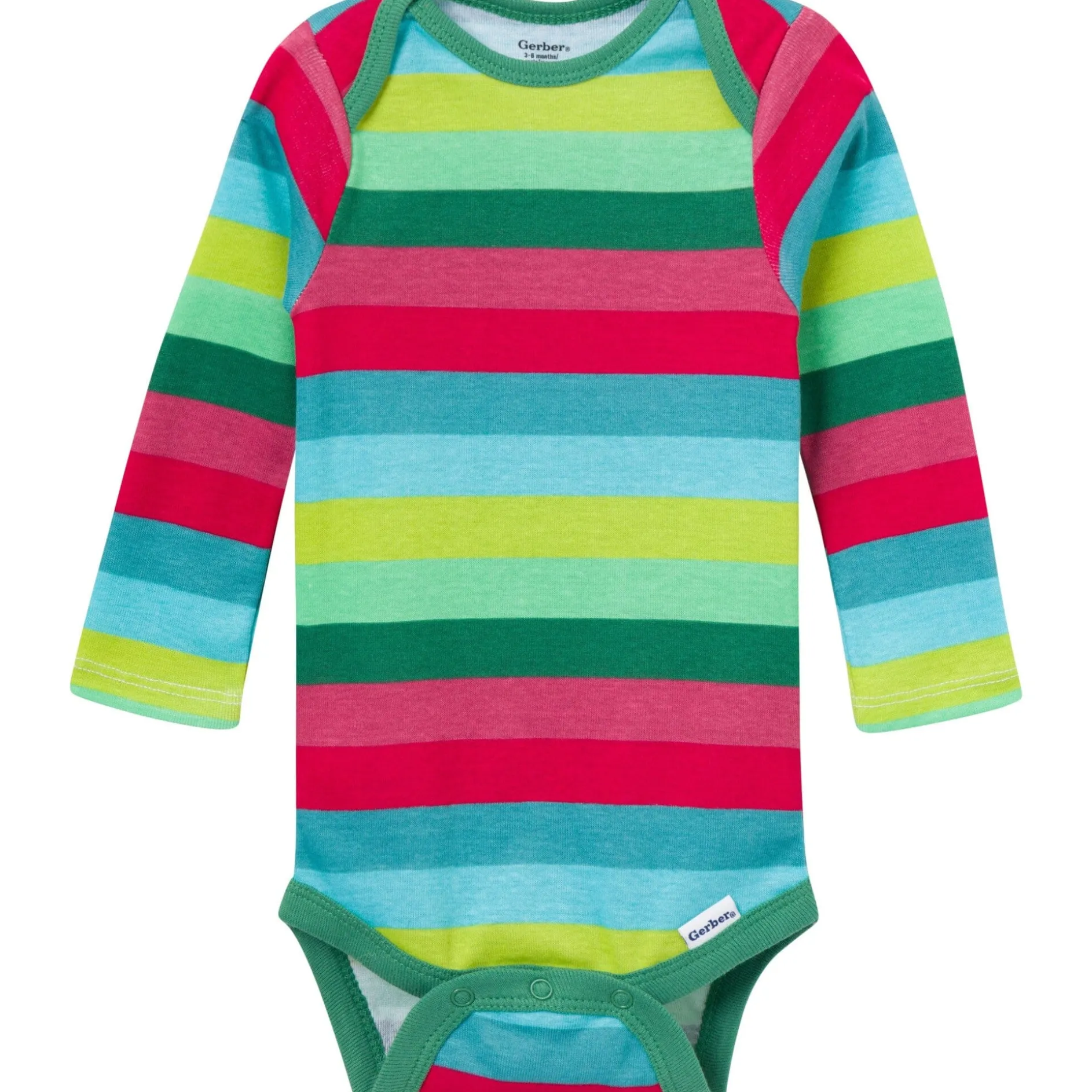 3-Pack Baby Neutral Joyful Stripe Long Sleeve Onesies® Bodysuits