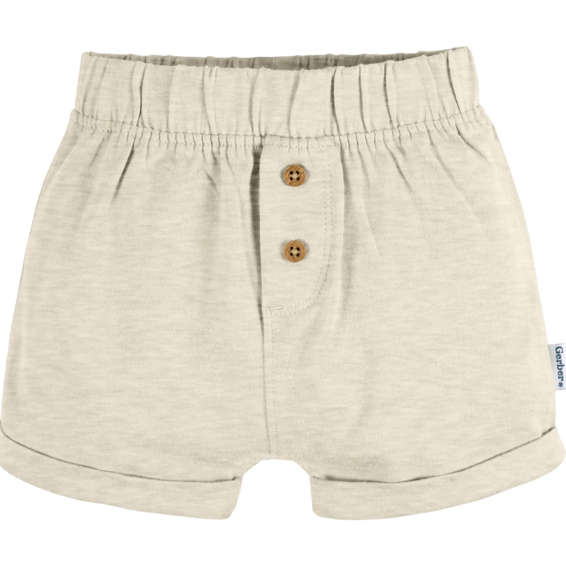 3-Pack Baby Neutral Navy Stripe, Oatmeal, & Navy Knit Shorts