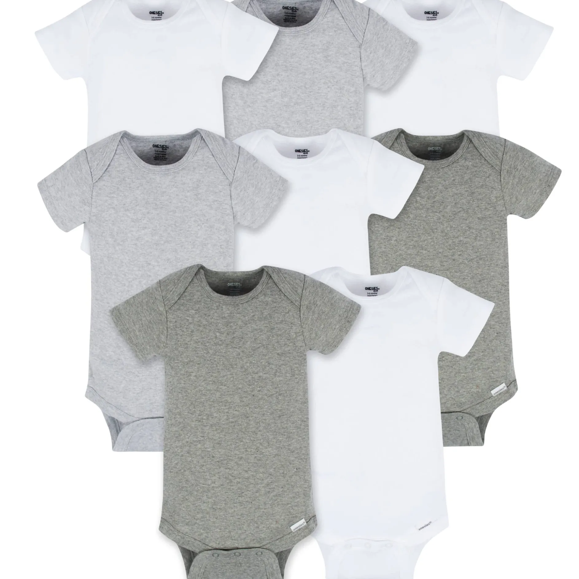 8-Pack Baby Neutral Neutrals Short Sleeve Onesies® Bodysuits