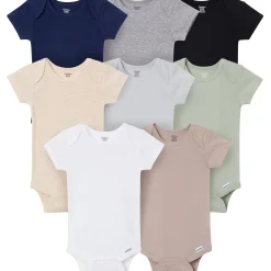 8-Pack Baby Neutral Neutral Tones Short Sleeve Bodysuits