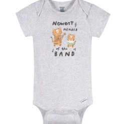 3-Pack Baby Neutral Newest Band Member Short Sleeve Onesies® Bodysuits