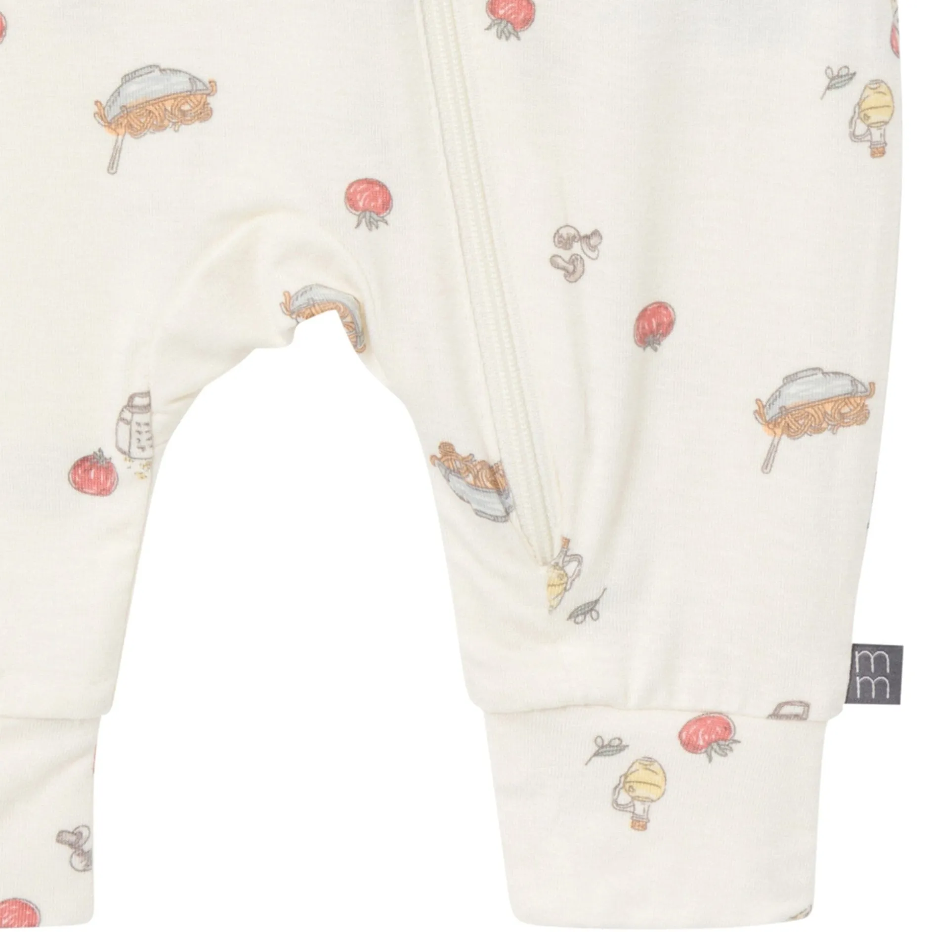 2-Pack Baby Neutral Pasta Dinner Zip Front Viscose Rompers