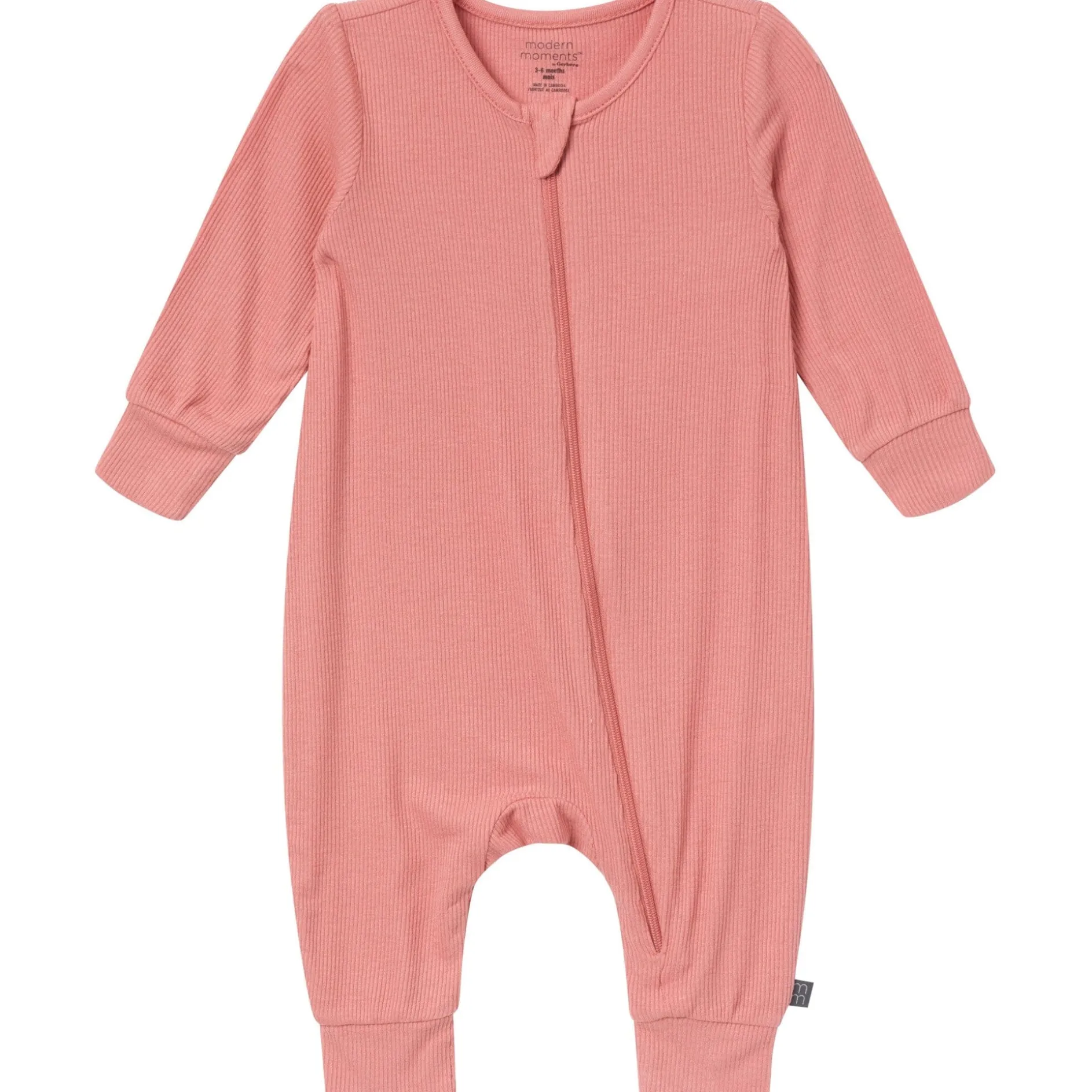 2-Pack Baby Neutral Pasta Dinner Zip Front Viscose Rompers