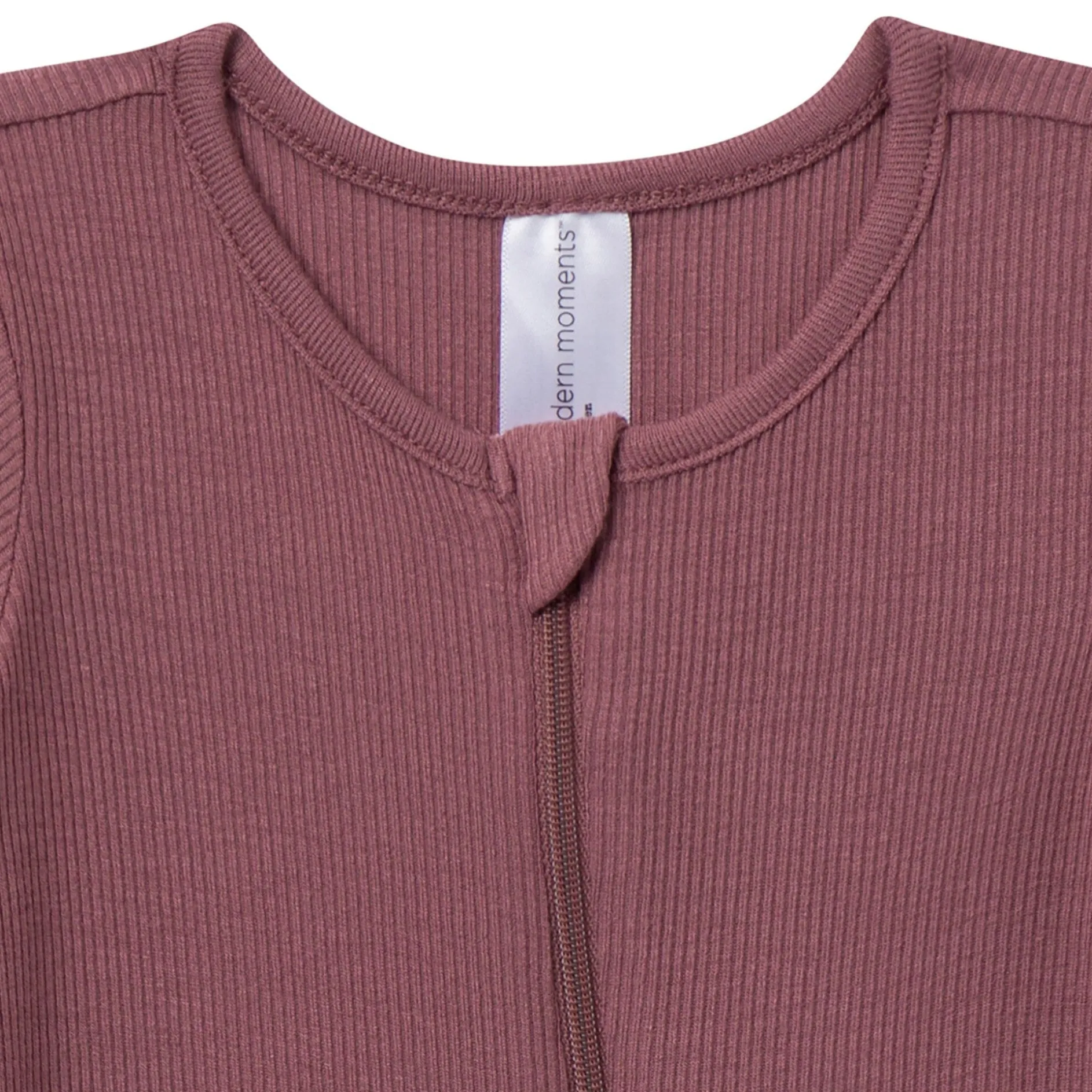 2-Pack Baby Neutral Plums Zip Front Viscose Rompers