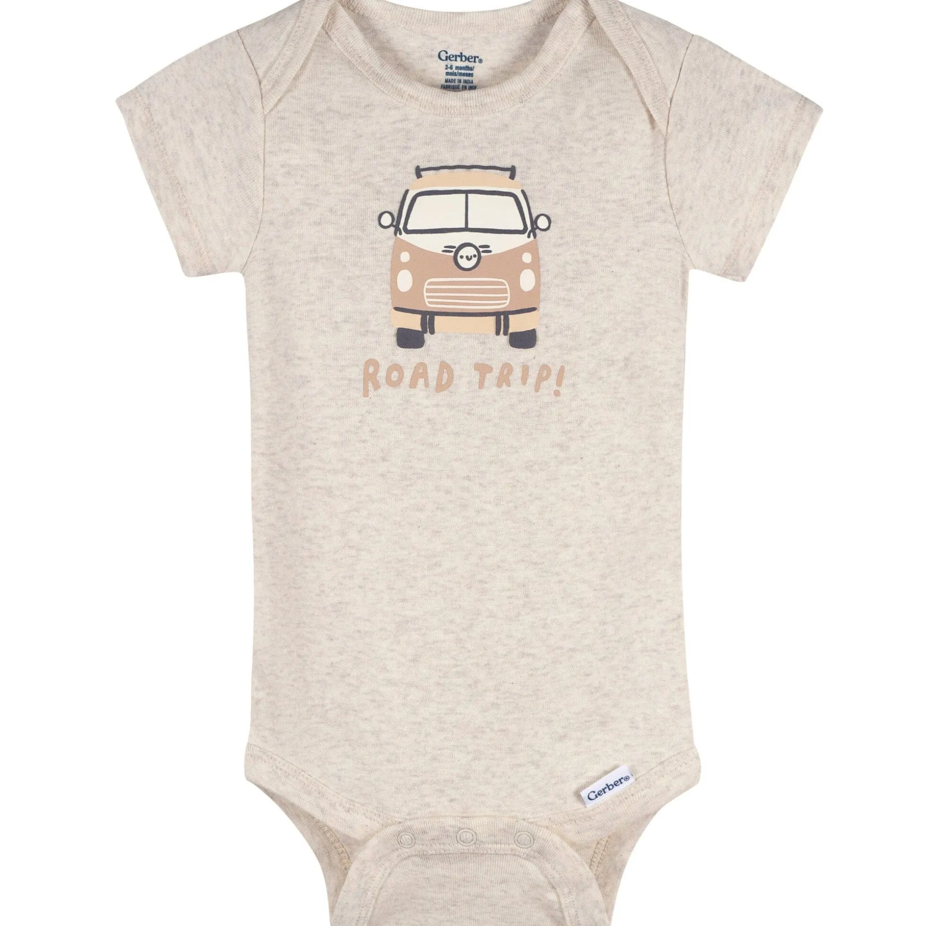 3-Pack Baby Neutral Road Trip Short Sleeve Onesies® Bodysuits