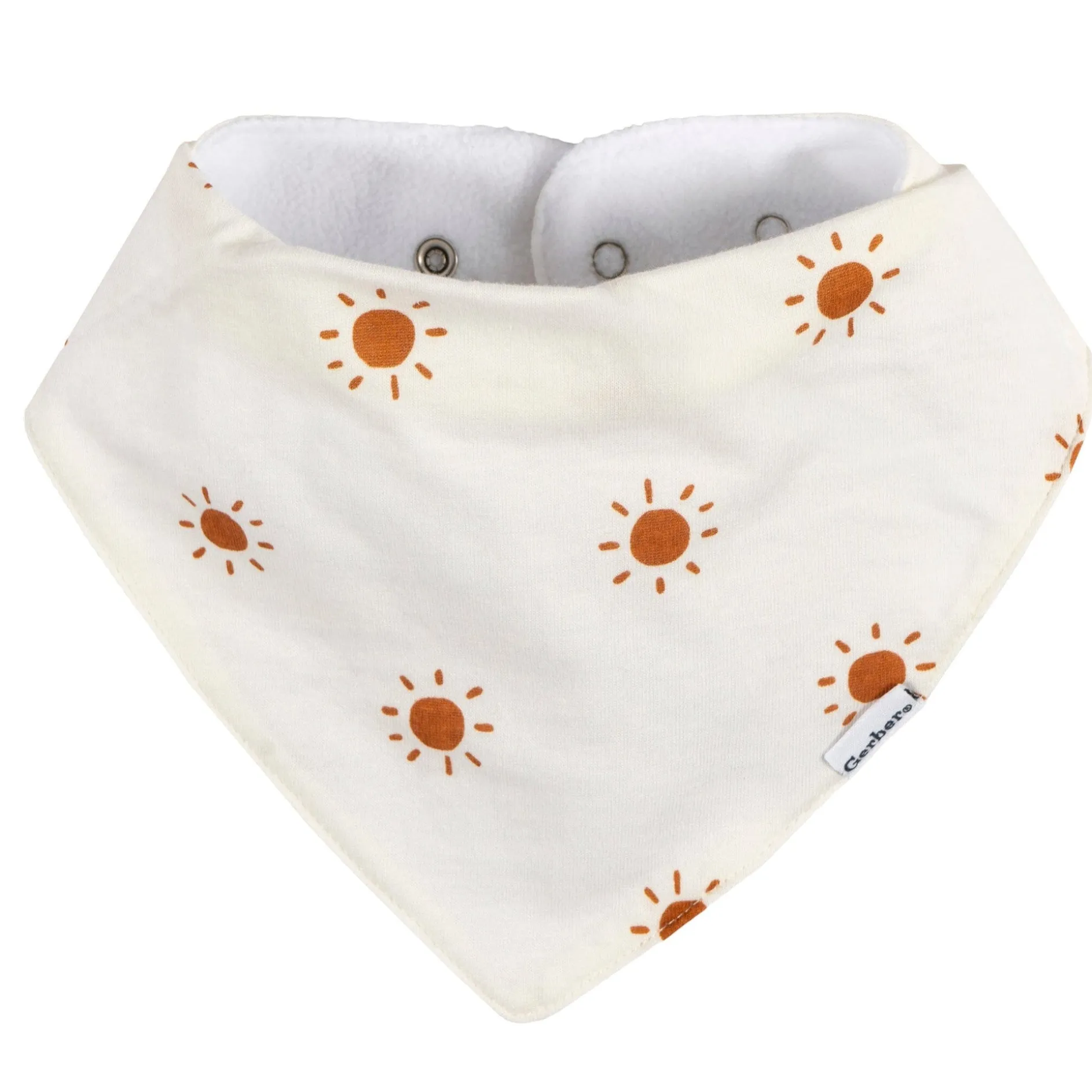 10-Pack Baby Neutral Rust Suns & Rainbows Jersey Bandana Bibs