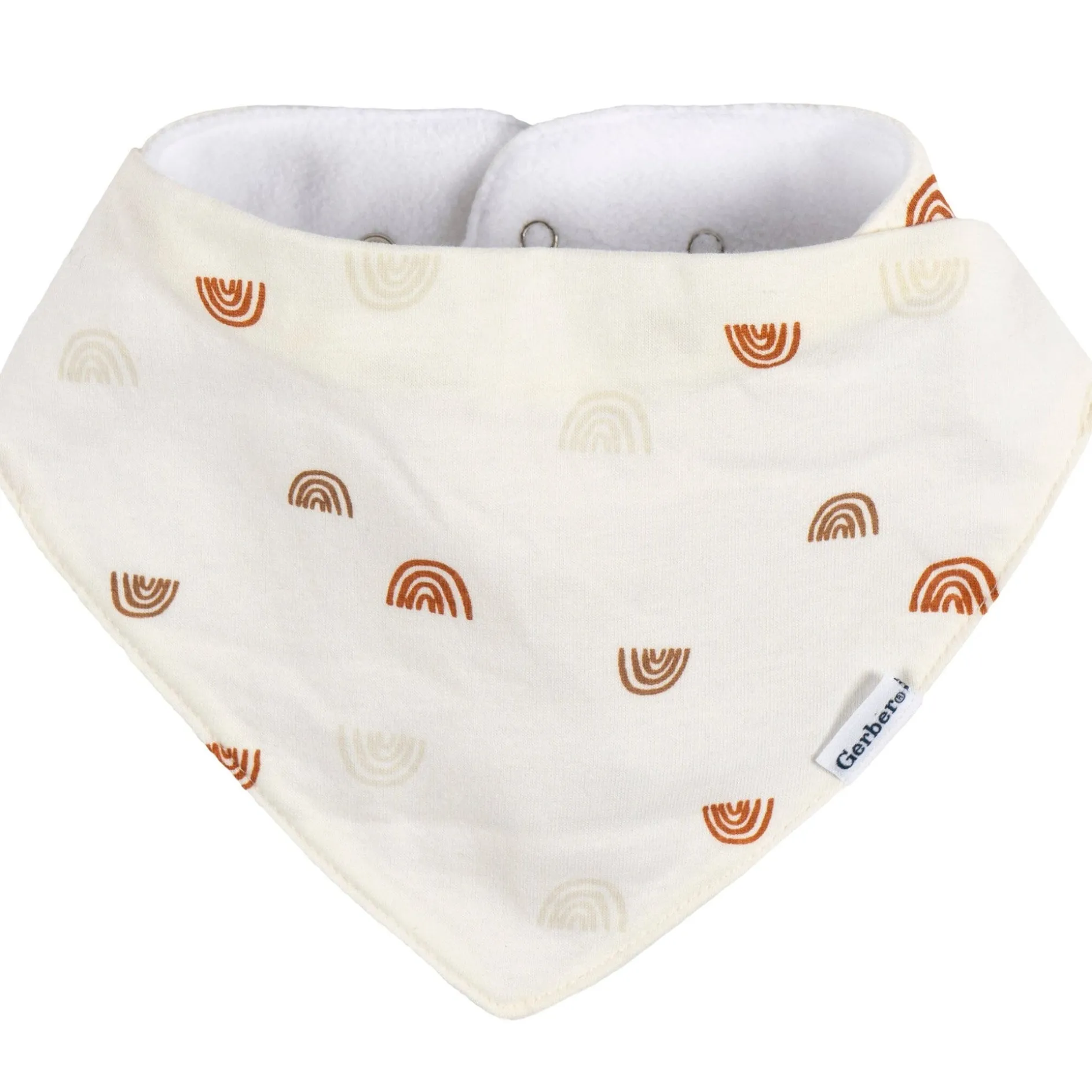 10-Pack Baby Neutral Rust Suns & Rainbows Jersey Bandana Bibs