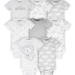 8-Pack Baby Neutral Sheep Short Sleeve Onesies® Bodysuits