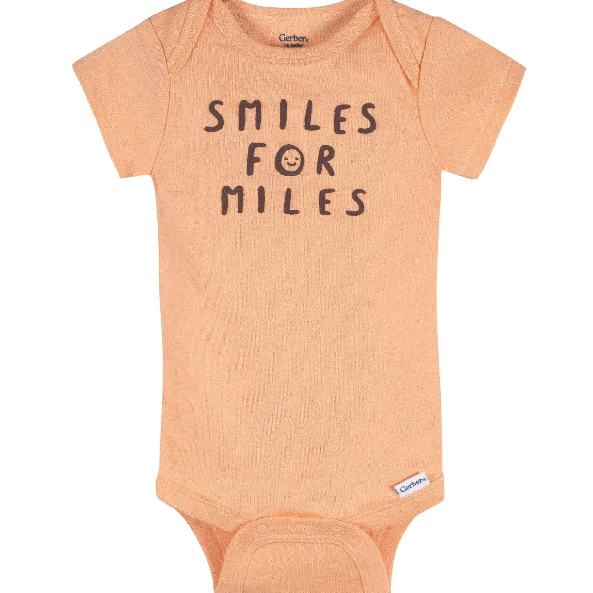 3-Pack Baby Neutral Smiles For Miles Short Sleeve Onesies® Bodysuits