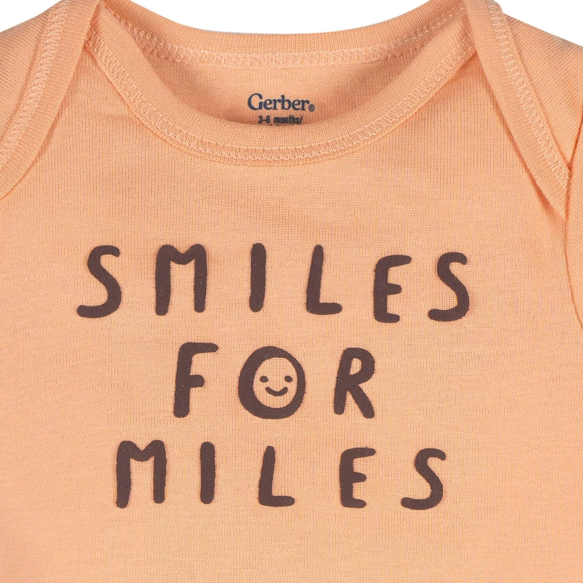 3-Pack Baby Neutral Smiles For Miles Short Sleeve Onesies® Bodysuits