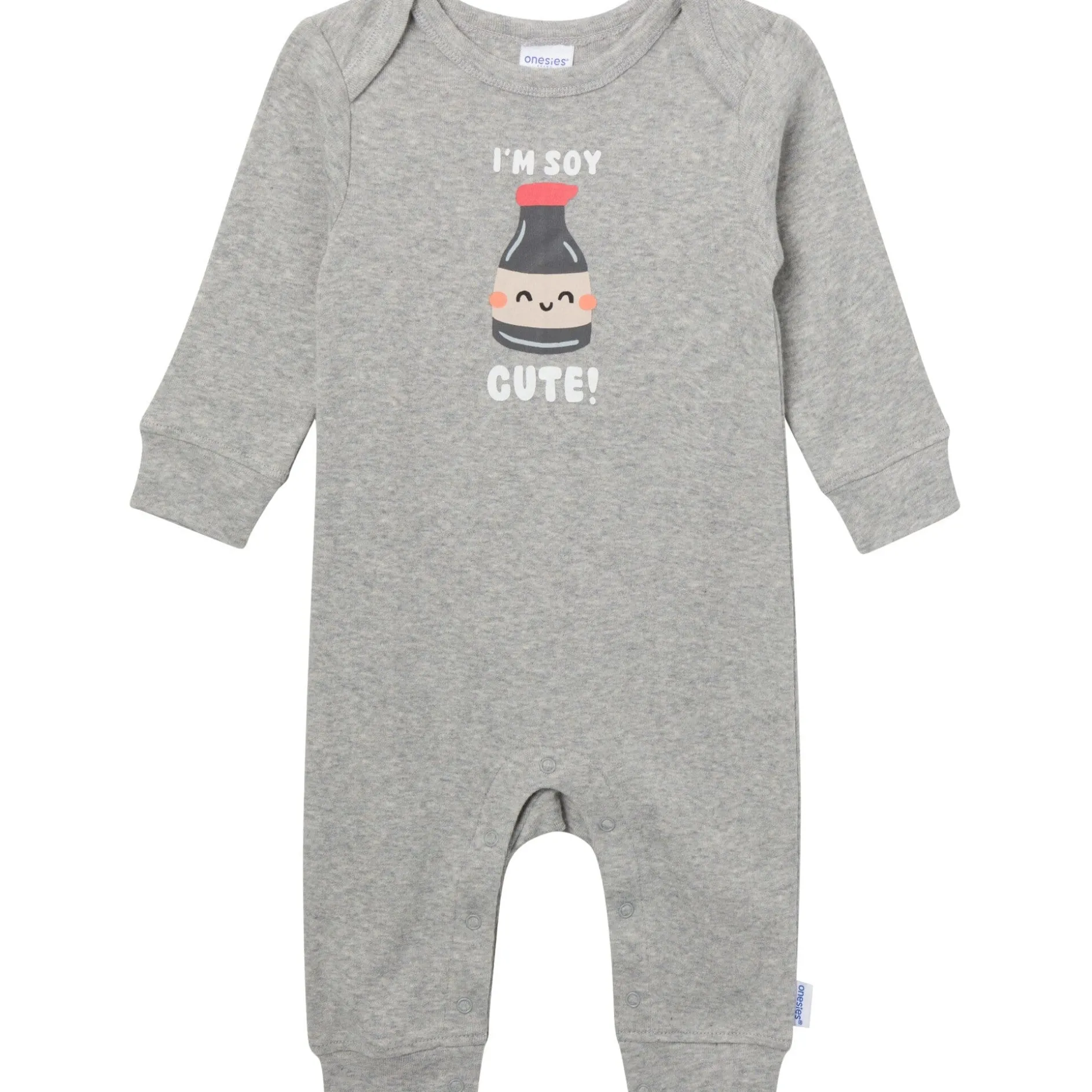 3-Pack Baby Neutral Soy Cute Lap Shoulder Rompers