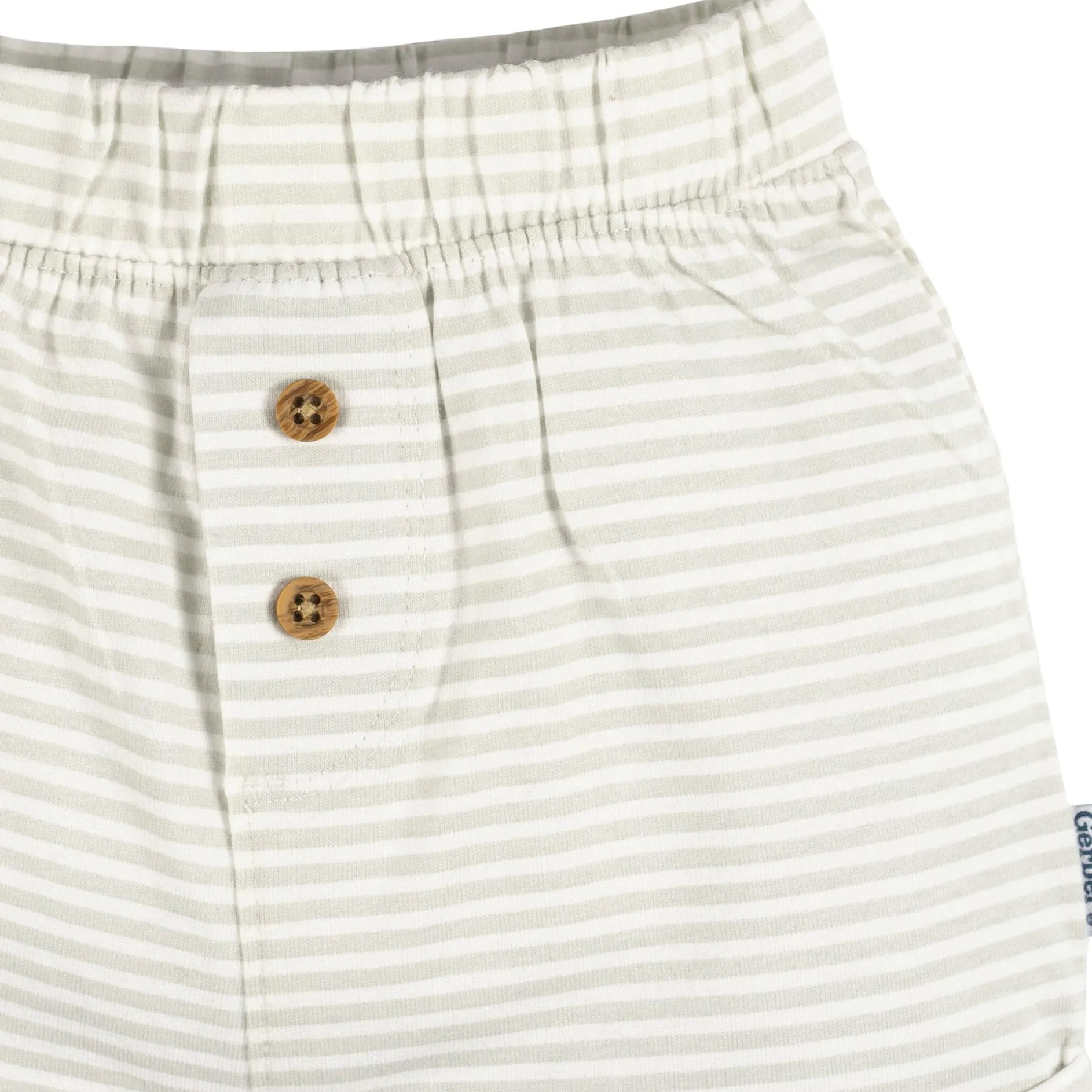 3-Pack Baby Neutral Tan Stripe, Dark Grey Heather, & Black Knit Shorts