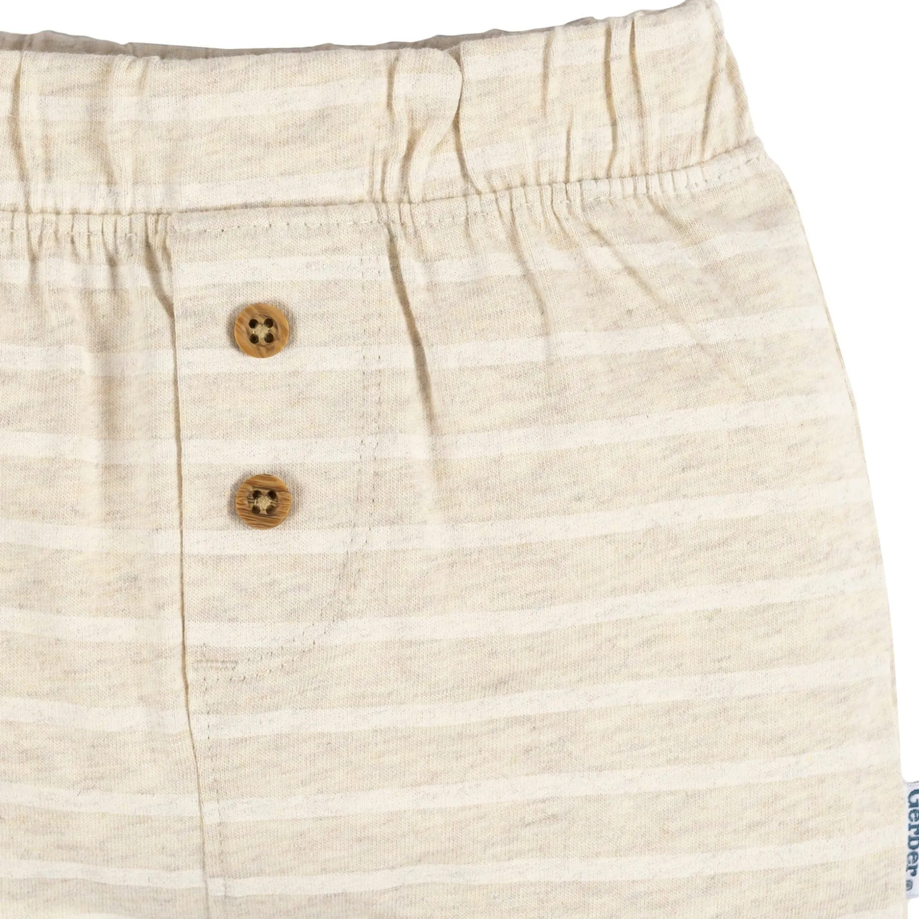 3-Pack Baby Neutral Tan Stripe, Tan, & Grey Knit Shorts