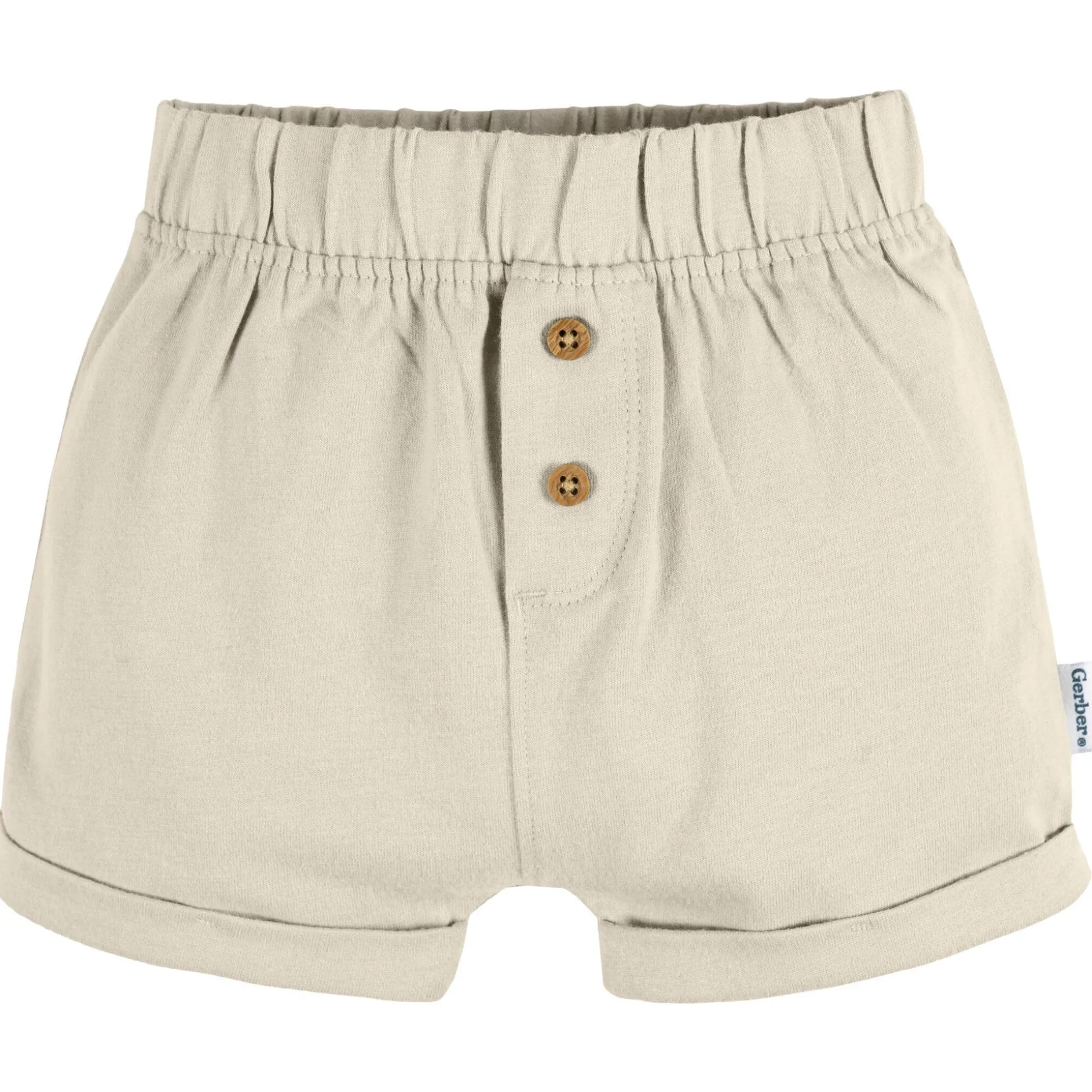 3-Pack Baby Neutral Tan Stripe, Tan, & Grey Knit Shorts