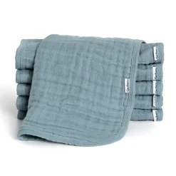 6-Pack Baby Neutral Teal Muslin Burp Cloths