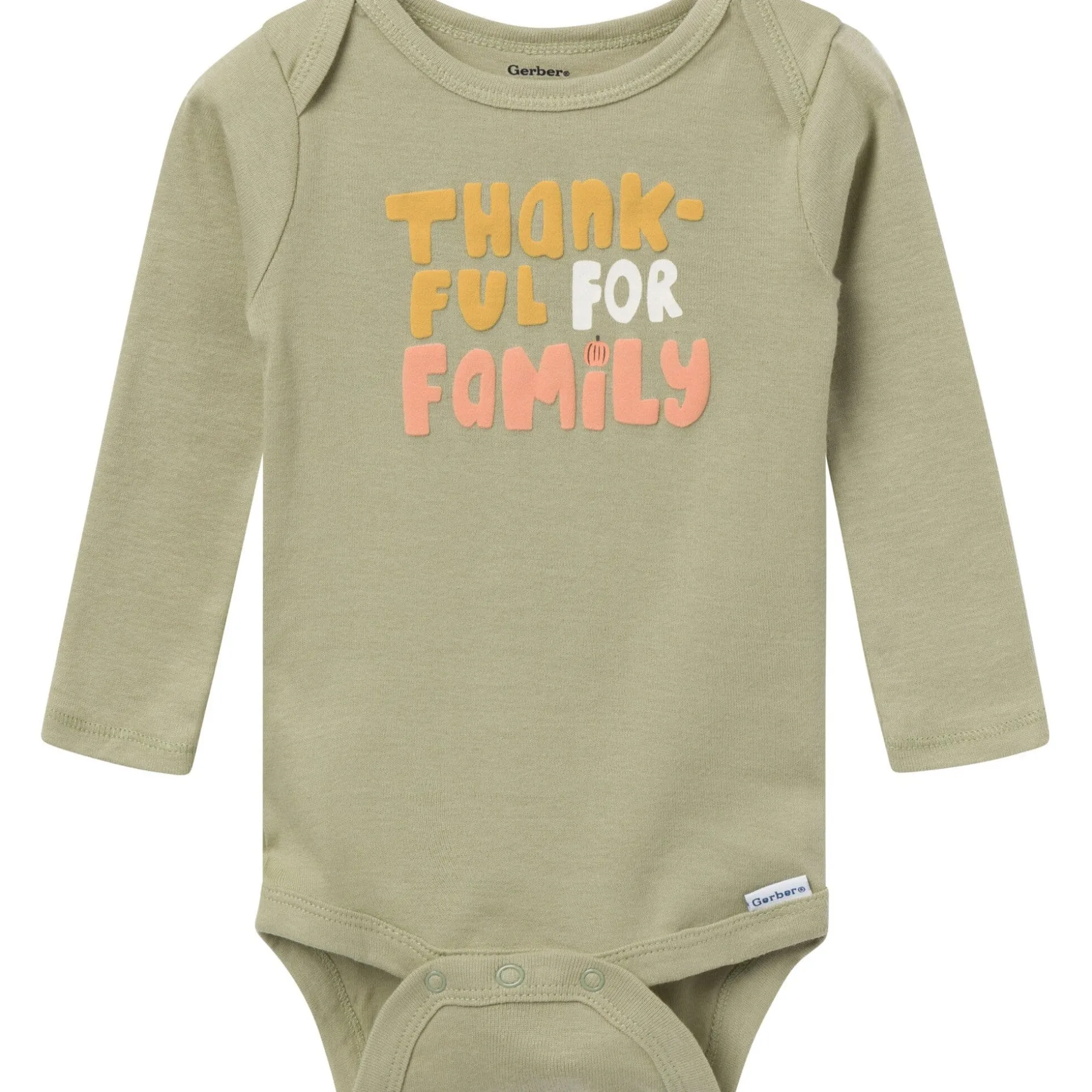3-Pack Baby Neutral Thankful Long Sleeve Onesies® Bodysuits