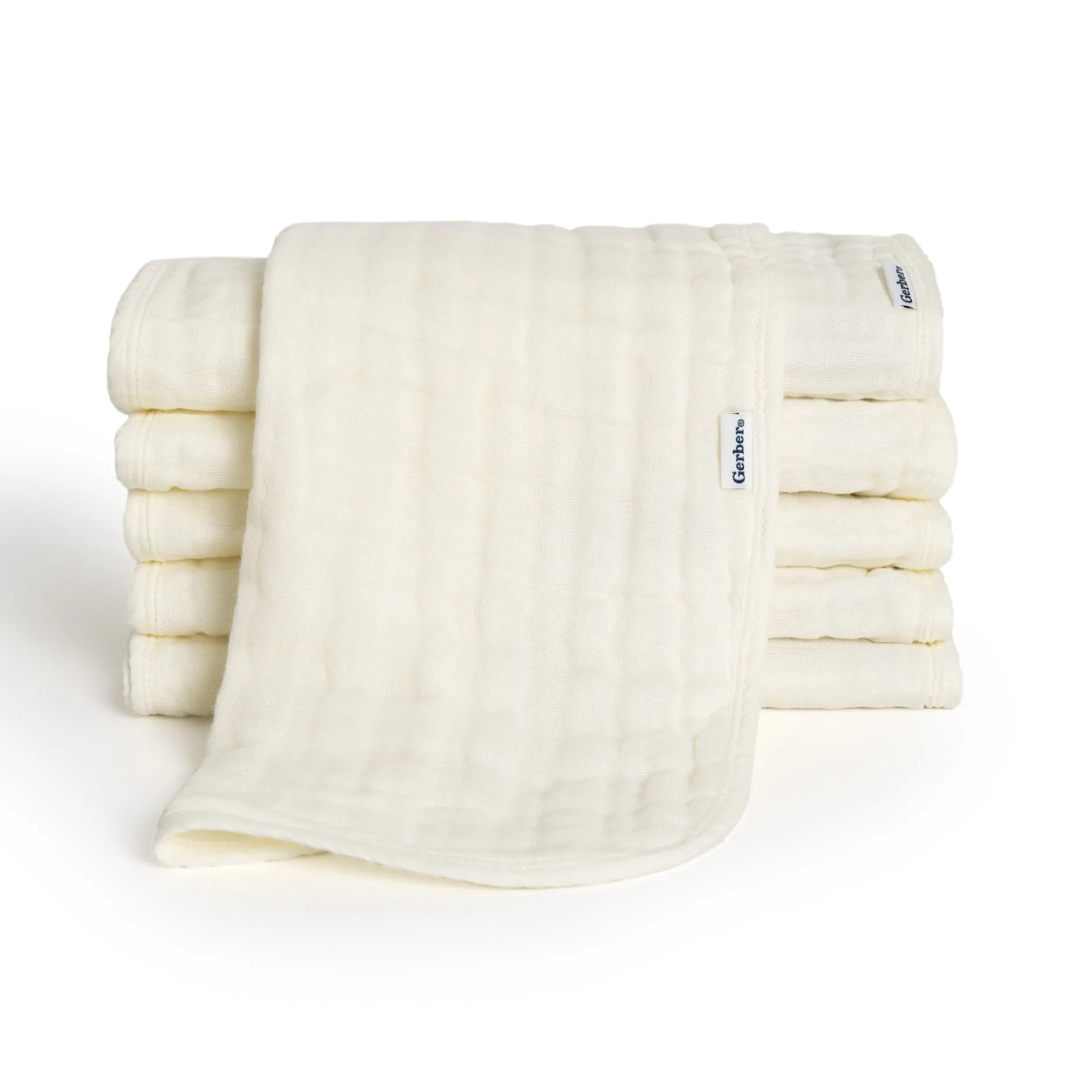6-Pack Baby Neutral Vanilla Muslin Burp Cloths