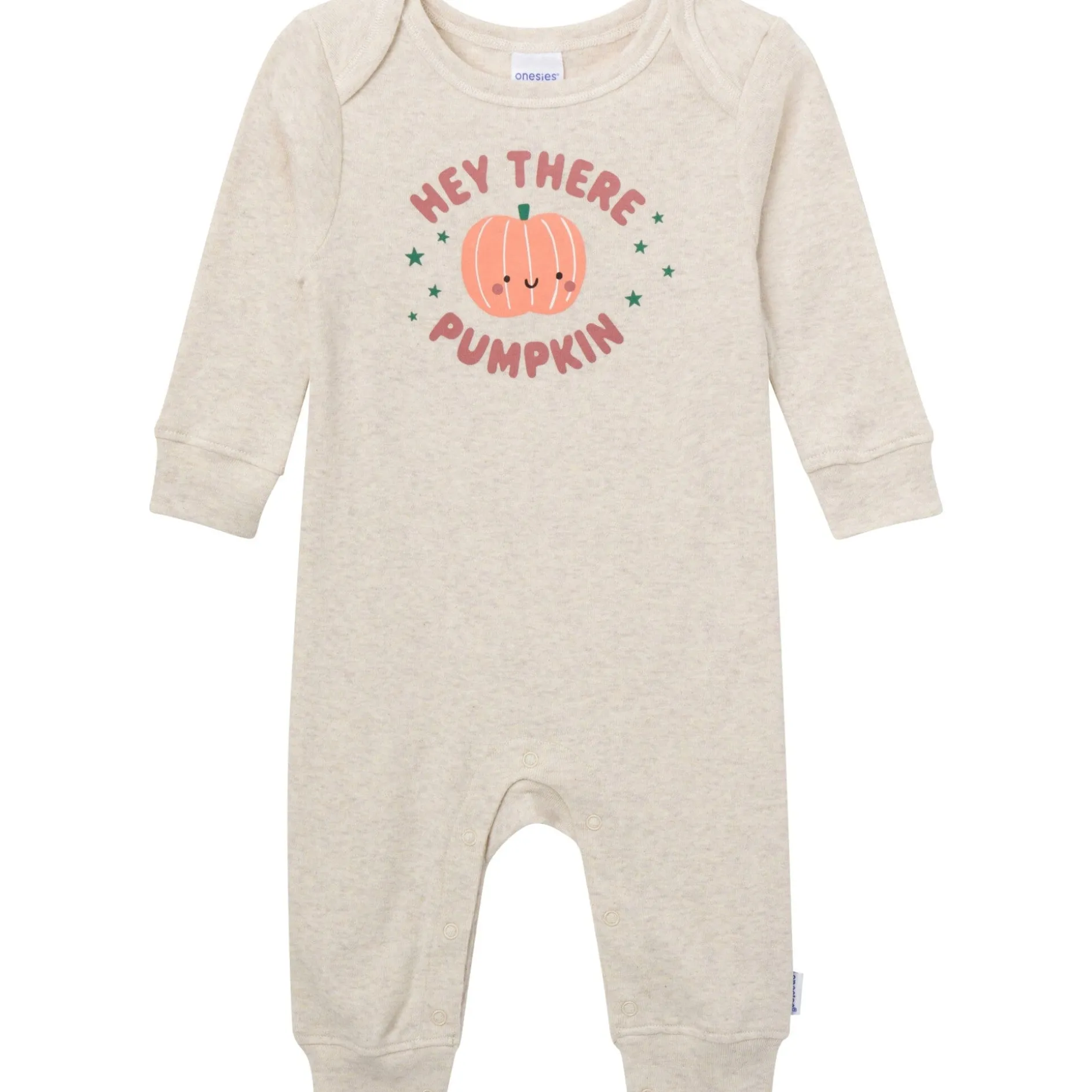 3-Pack Baby Neutral What Fun Pumpkin Lap Shoulder Rompers