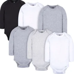 6-Pack Baby Neutral White, Gray, & Black Onesies® Bodysuits