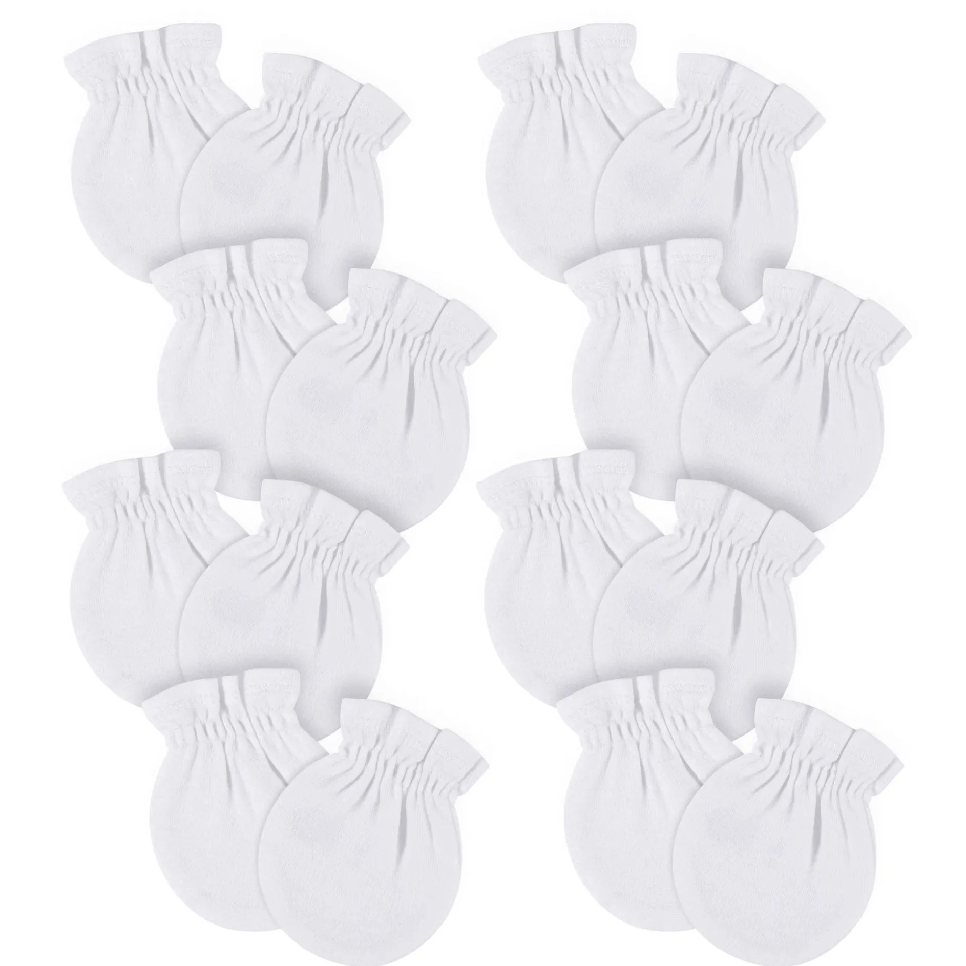 8-Pack Baby Neutral White No Scratch Mittens