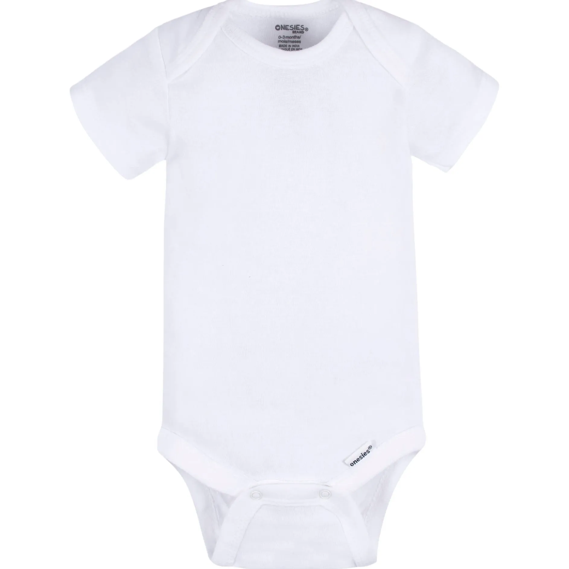 2-Pack Baby Neutral White Short Sleeve Onesies® Bodysuits