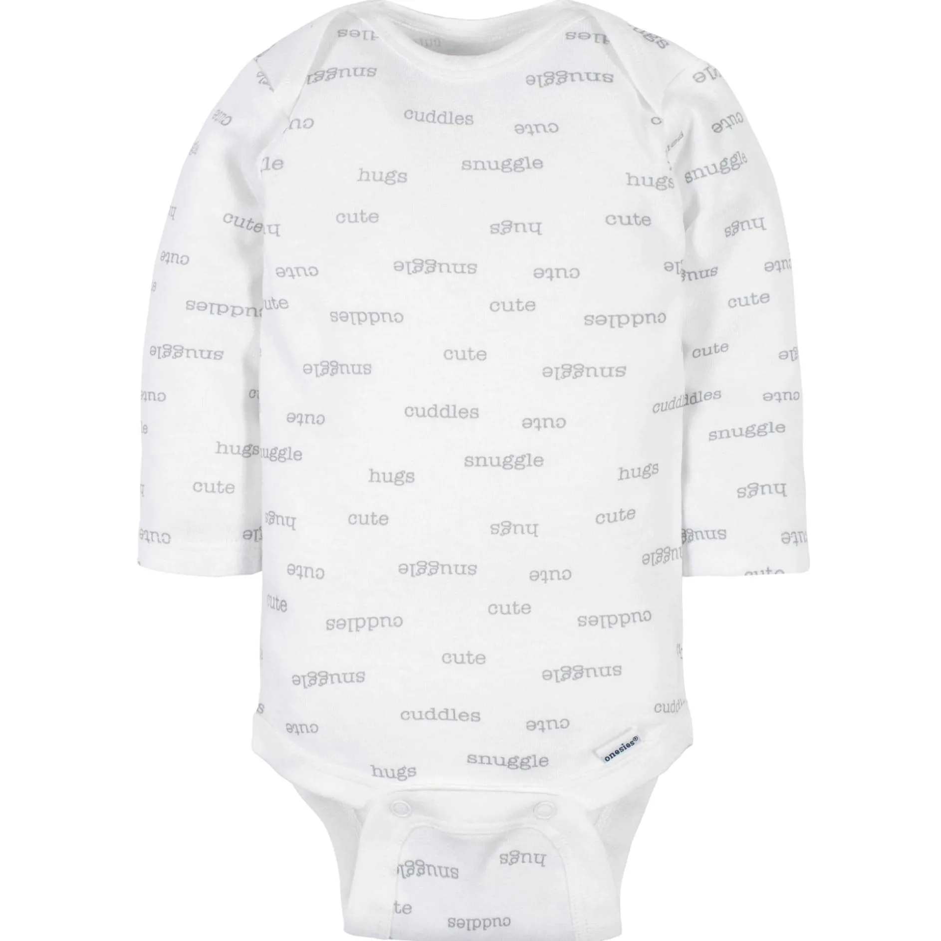 6-Pack Baby Neutral Words Long Sleeve Onesies® Bodysuits