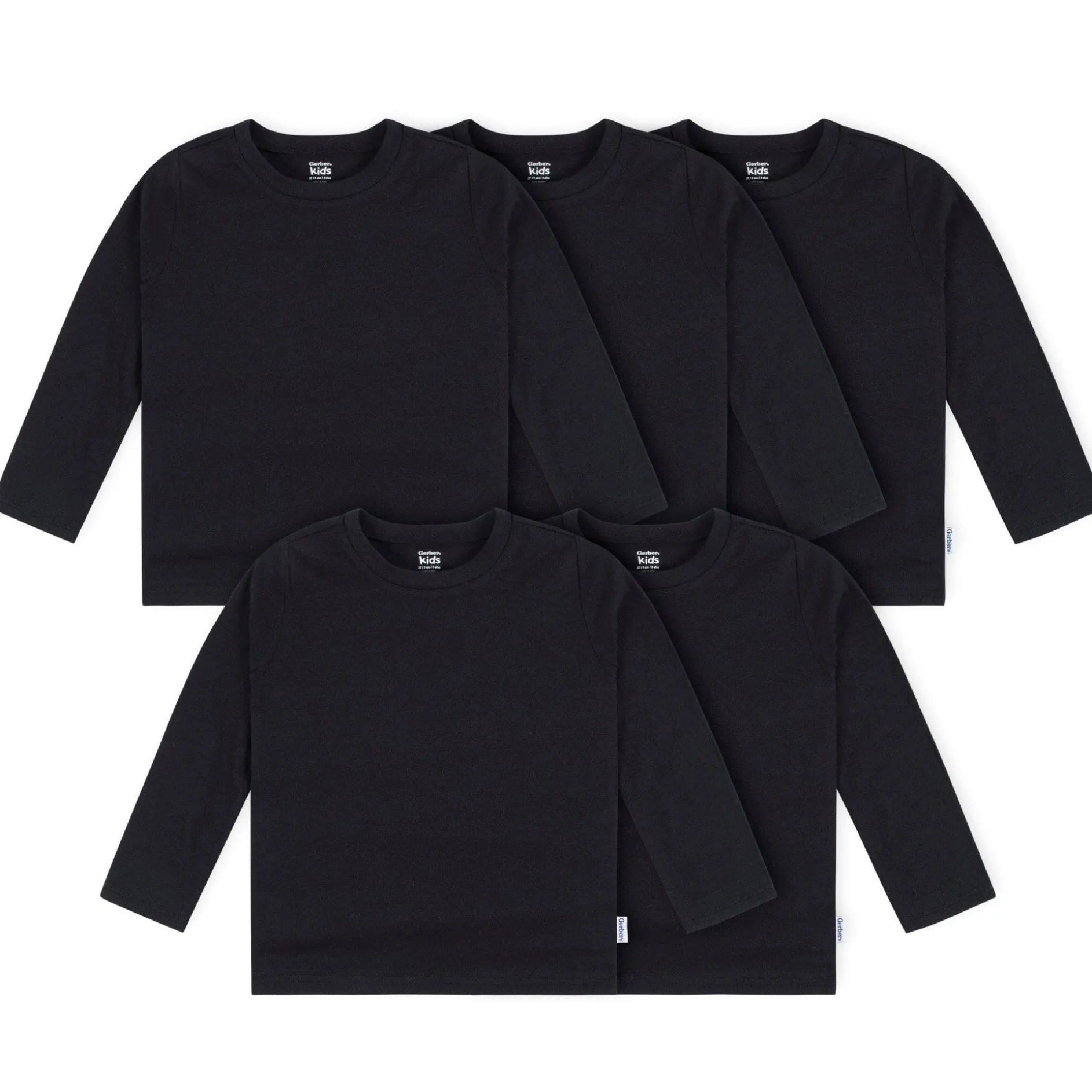 5-Pack Baby & Toddler Black Long Sleeve Tees