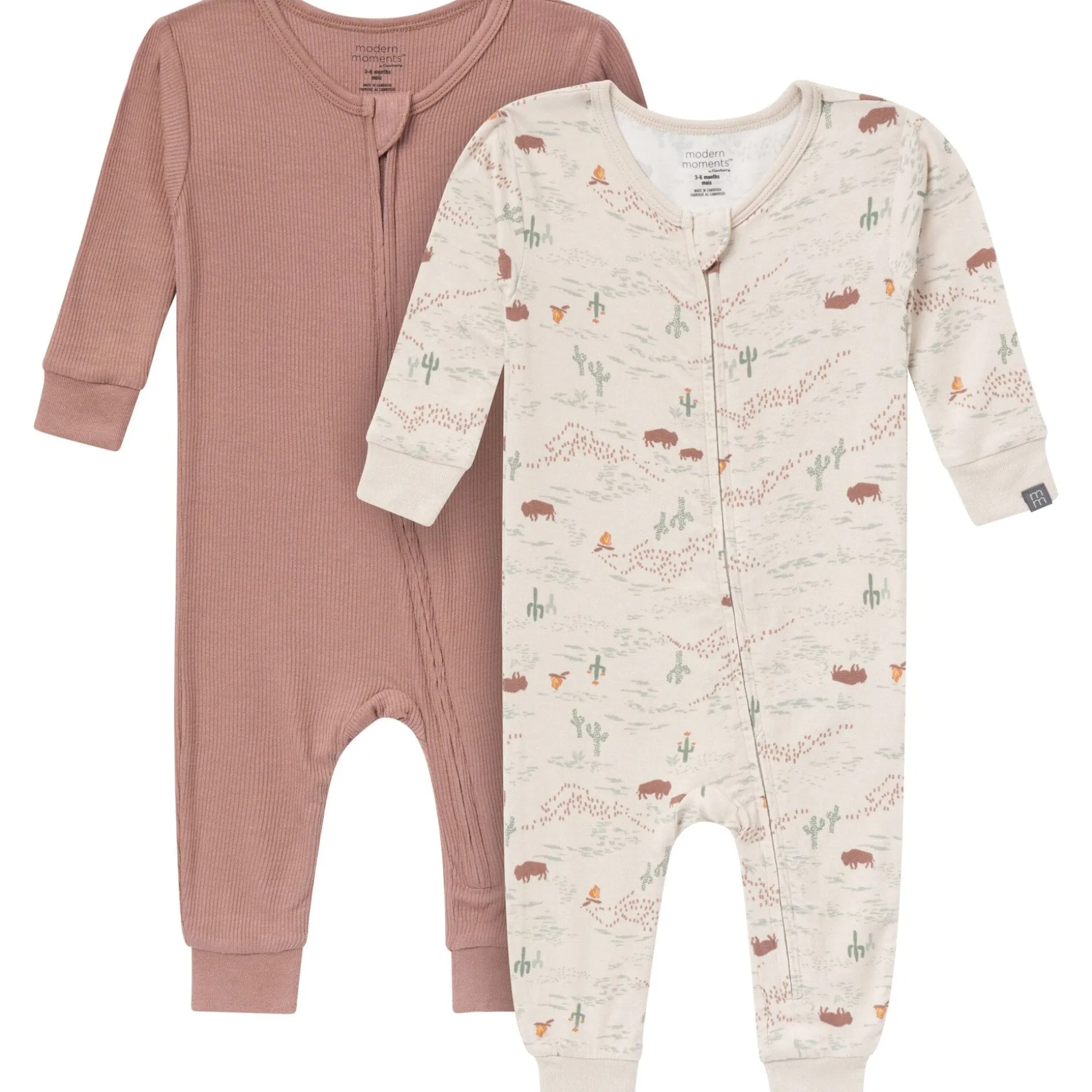 2-Pack Baby & Toddler Boys Buffalo Desert Viscose Snug Fit Footless Pajamas