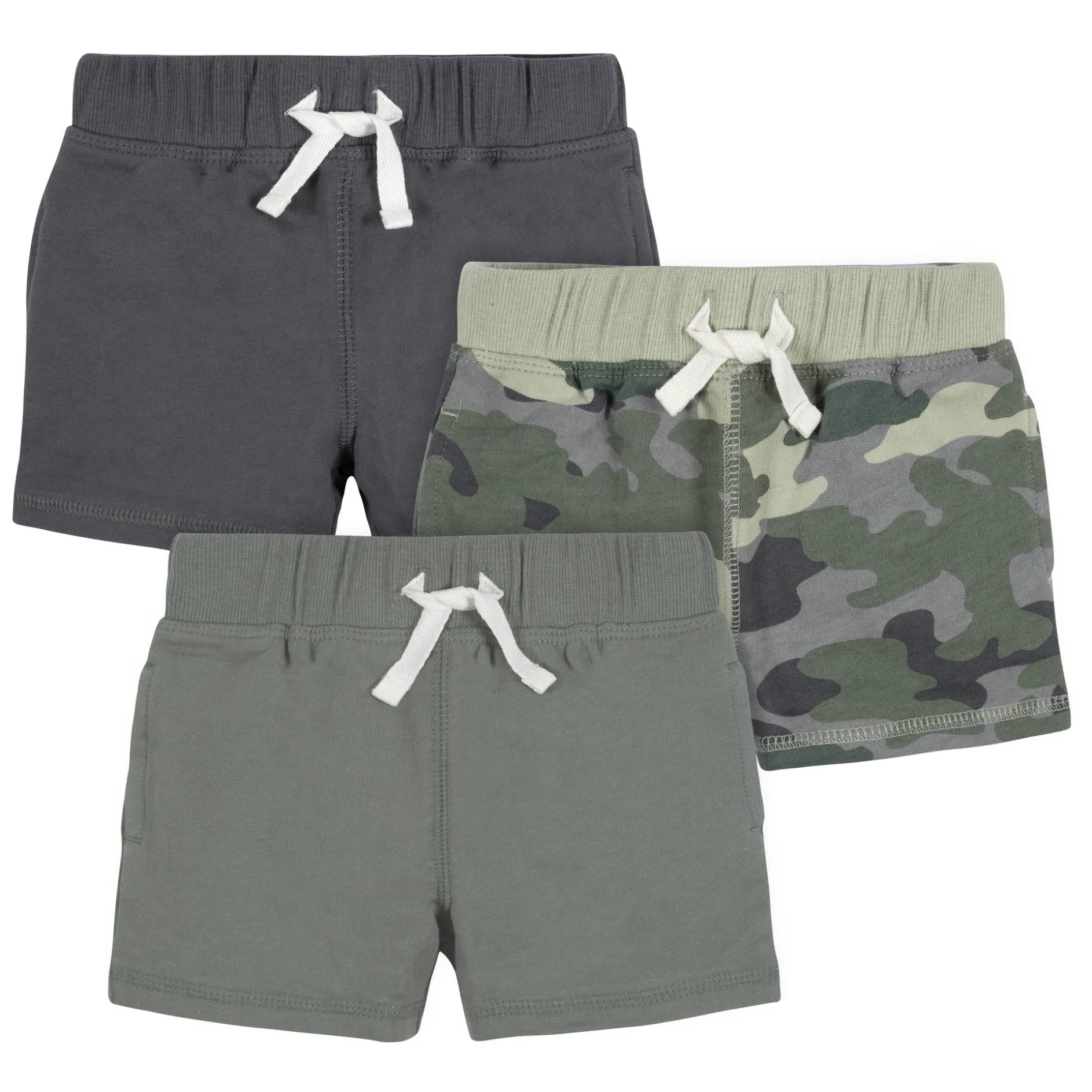 3-Pack Baby & Toddler Boys Color Me Camo Pull-On Knit Shorts