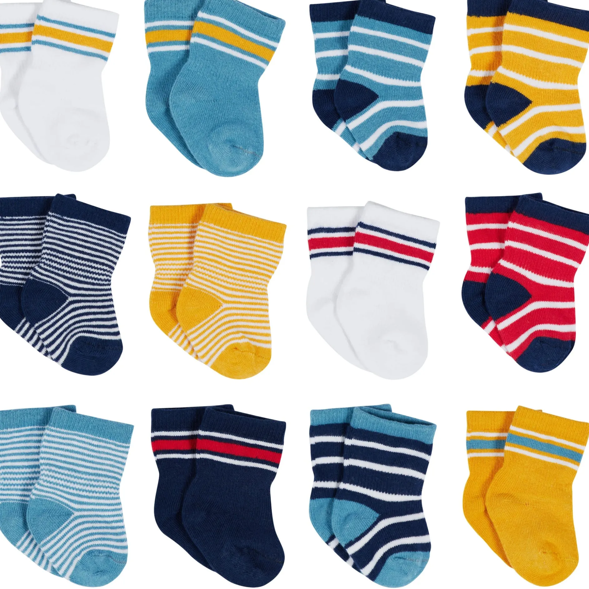 12-Pack Baby & Toddler Boys Construction Zone Jersey Crew Wiggle Proof® Socks