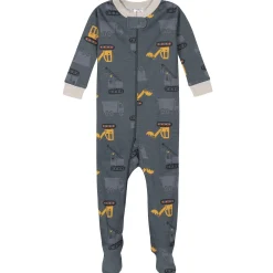 2-Pack Baby & Toddler Boys Construction Trucks Snug Fit Footed Cotton Pajamas
