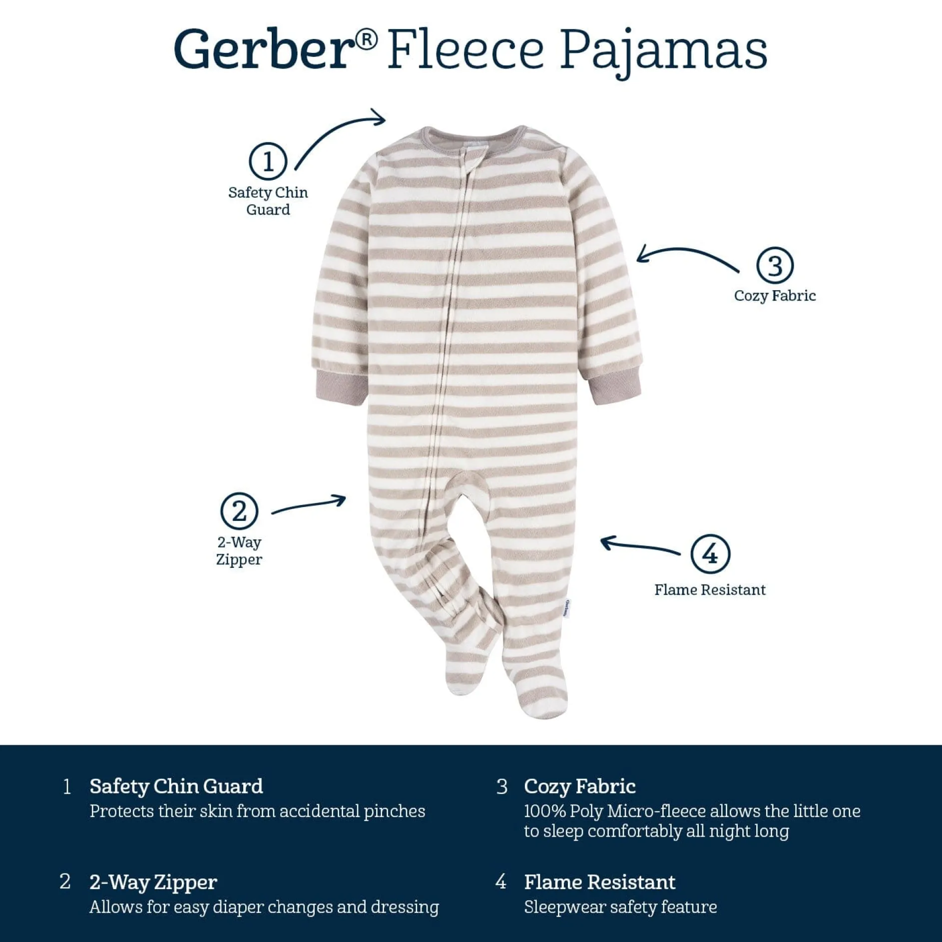 2-Pack Baby & Toddler Boys Dinos & Wide Stripe Fleece Pajamas