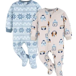 2-Pack Baby & Toddler Boys Dog & Blue Fair Isle Fleece Pajamas