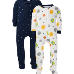 2-Pack Baby & Toddler Boys Earth Snug Fit Footed Cotton Pajamas