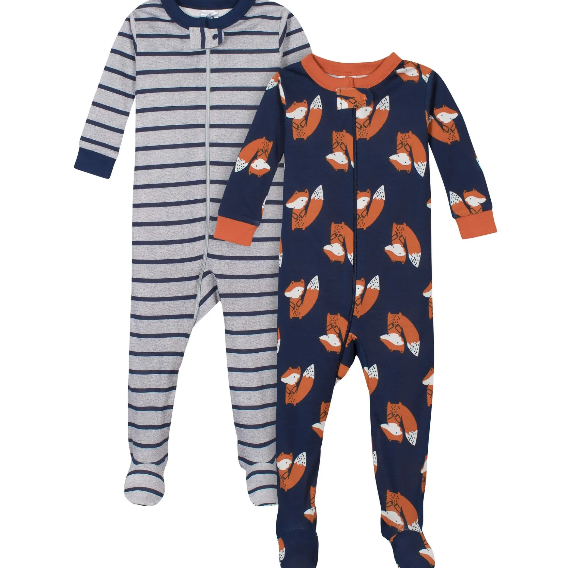 2-Pack Baby & Toddler Boys Fox Snug Fit Footed Cotton Pajamas
