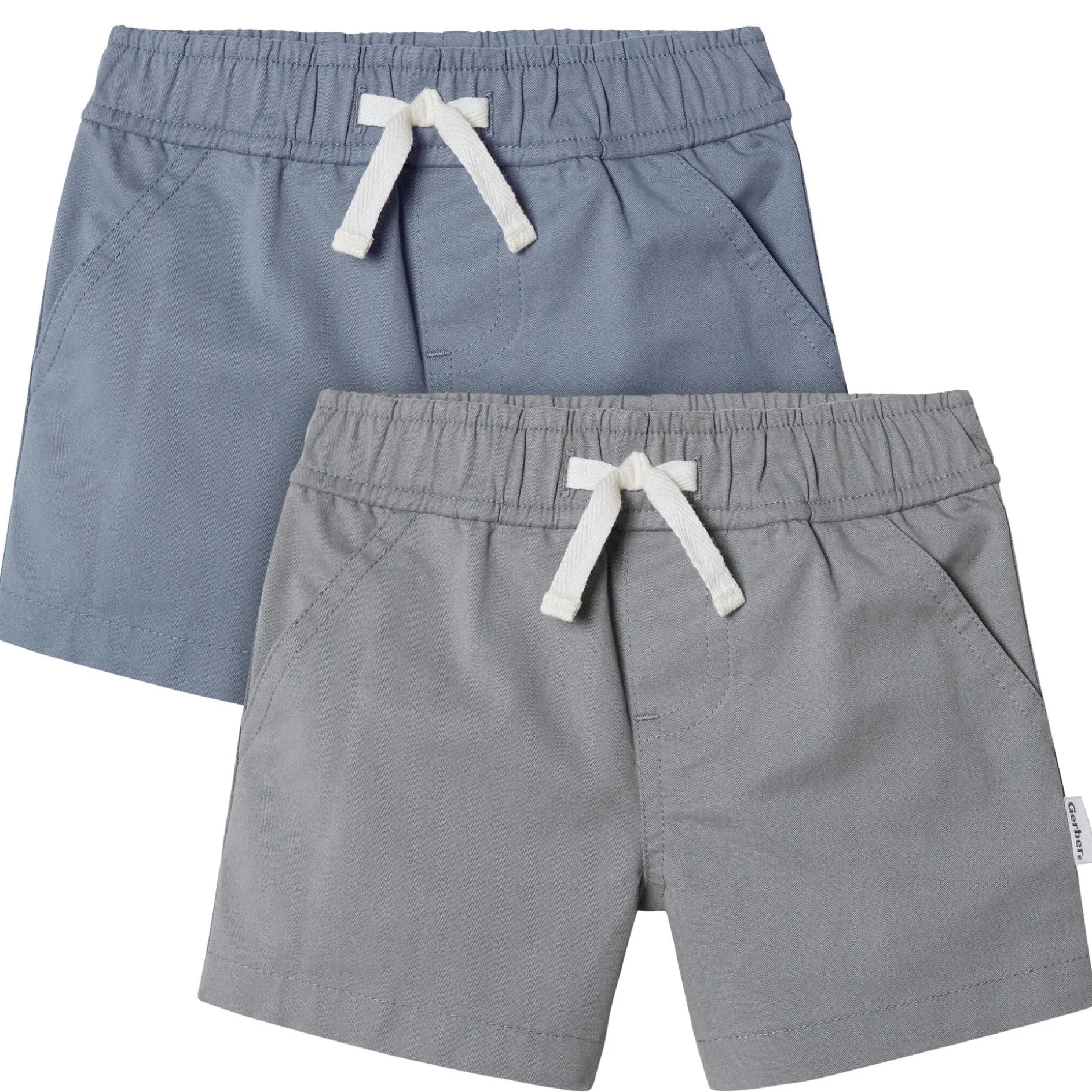 2-Pack Baby & Toddler Boys Grey and Blue Twill Shorts