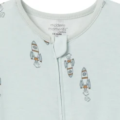 2-Pack Baby & Toddler Boys Light Sky Spaceship Viscose Snug Fit Footless Pajamas