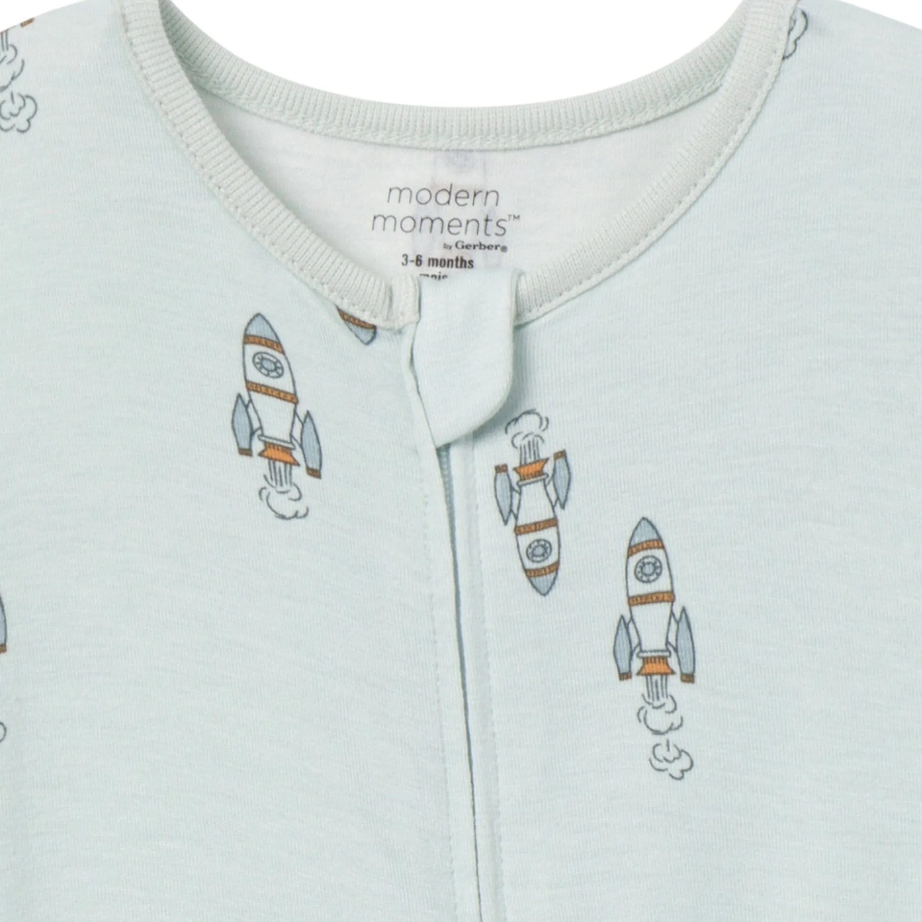 2-Pack Baby & Toddler Boys Light Sky Spaceship Viscose Snug Fit Footless Pajamas