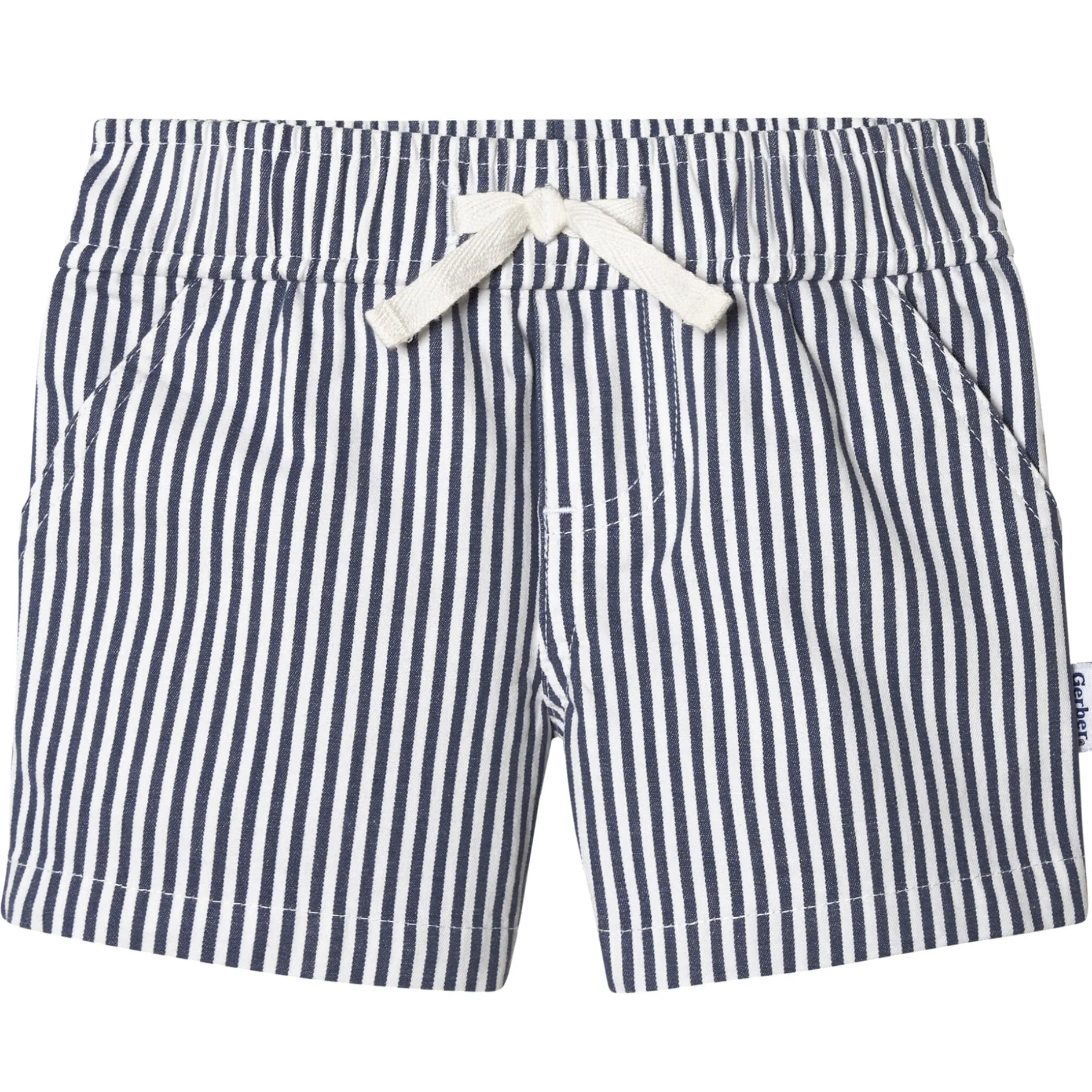 2-Pack Baby & Toddler Boys Navy Stripe and Khaki Twill Shorts