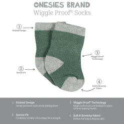 12-Pack Baby & Toddler Boys Unbearably Cute Jersey Crew Wiggle Proof® Socks