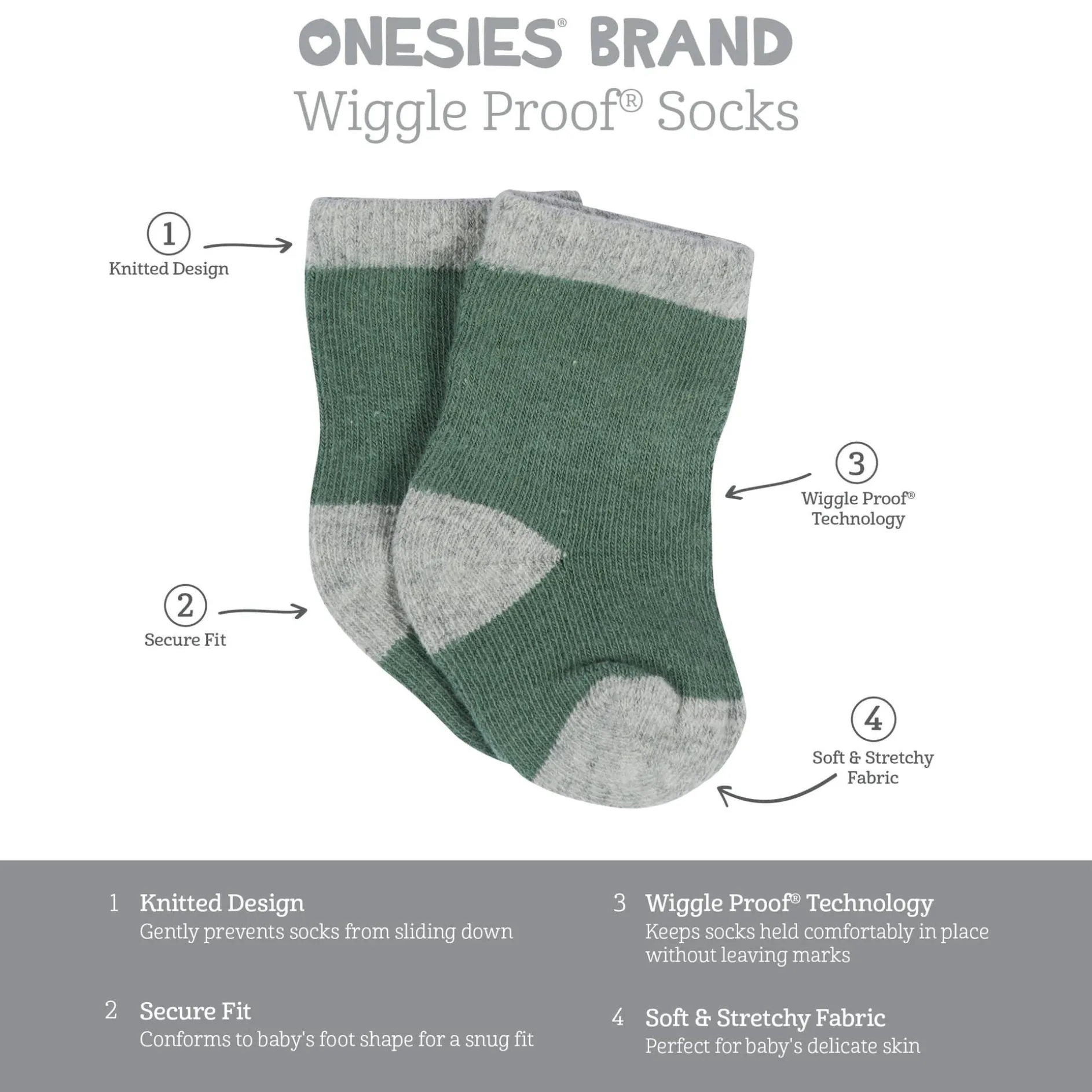 12-Pack Baby & Toddler Boys Unbearably Cute Jersey Crew Wiggle Proof® Socks