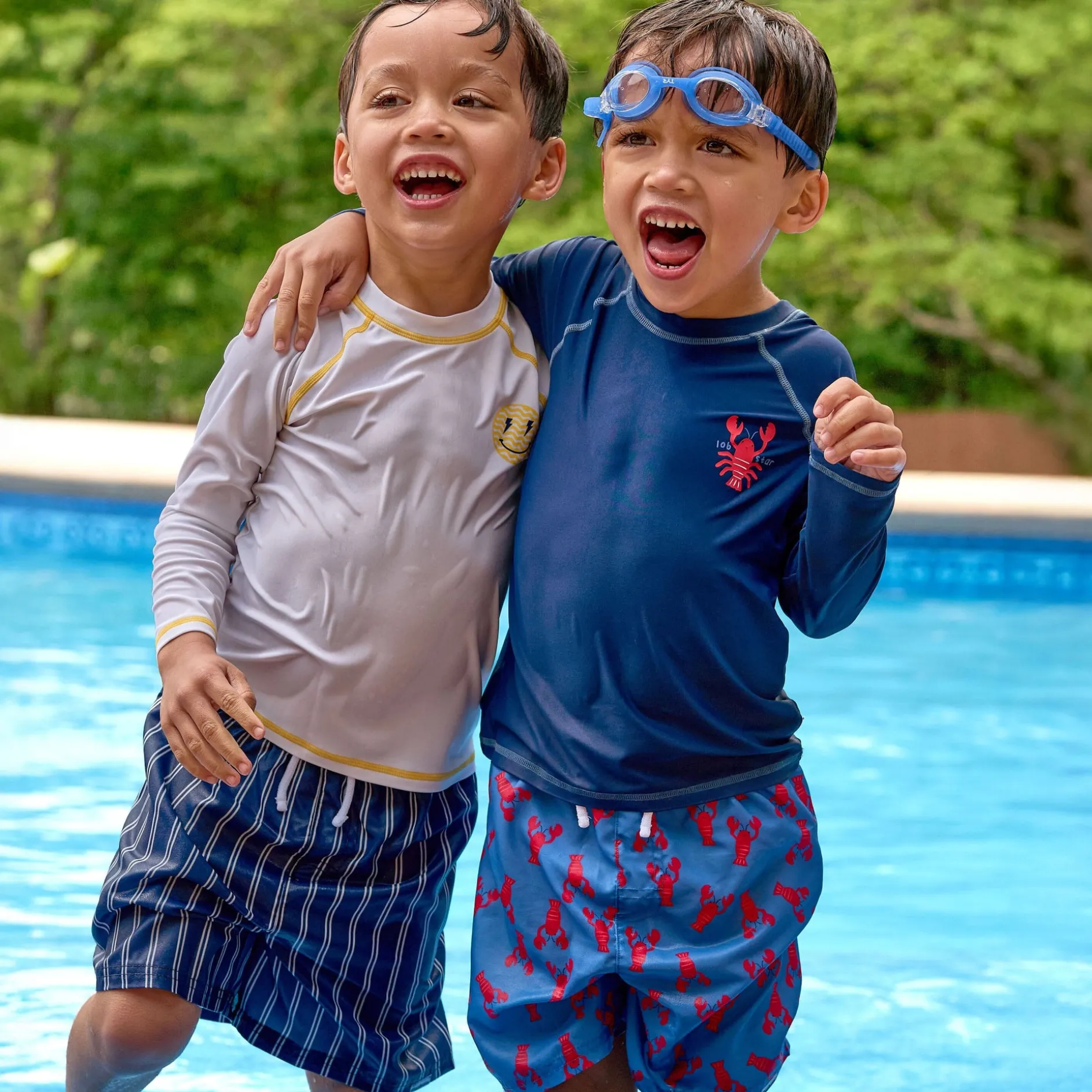 2-Pack Baby & Toddler Boys UPF 50+ Lobsters Swim Trunks