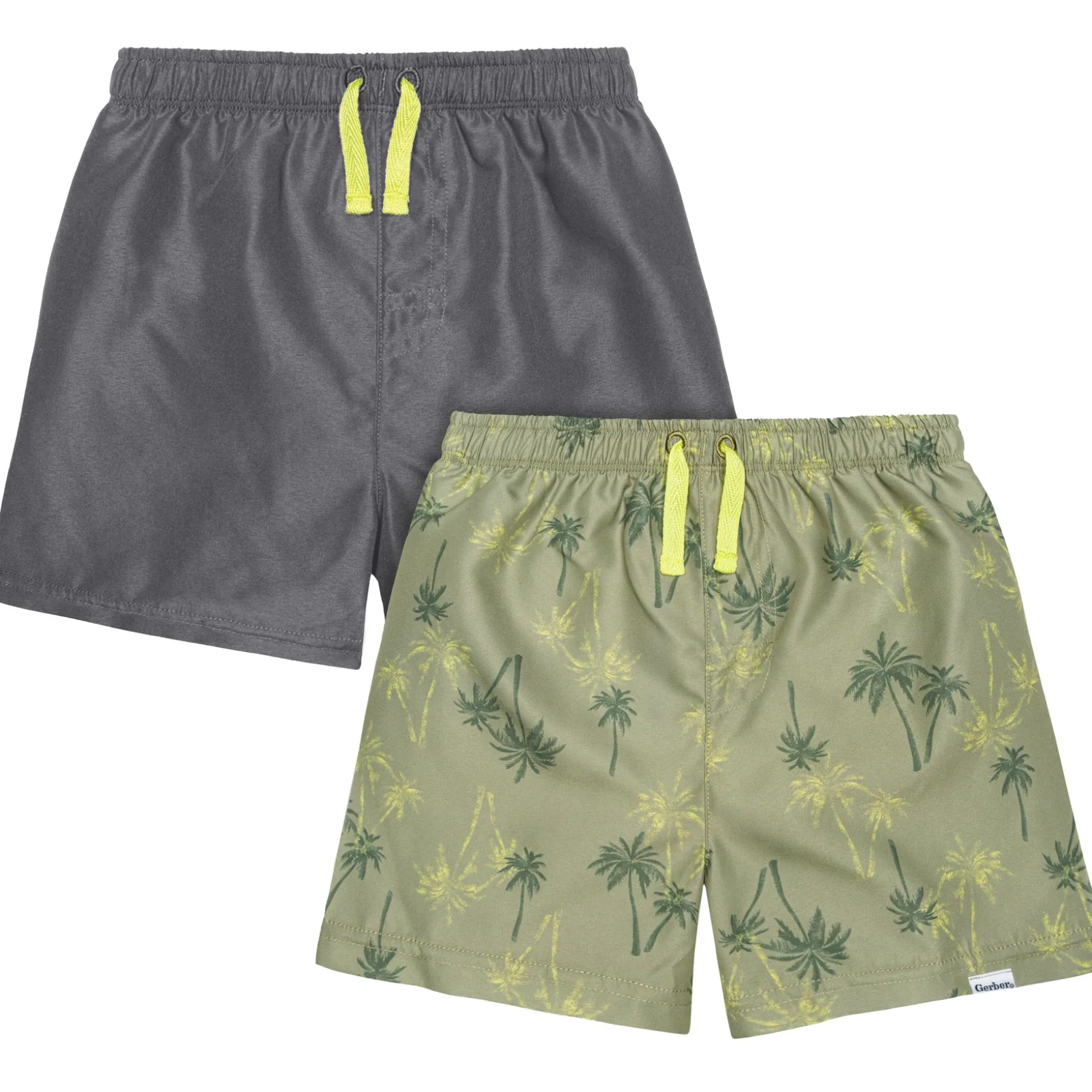2-Pack Baby & Toddler Boys UPF 50+ Palm Tree Swim Trunks