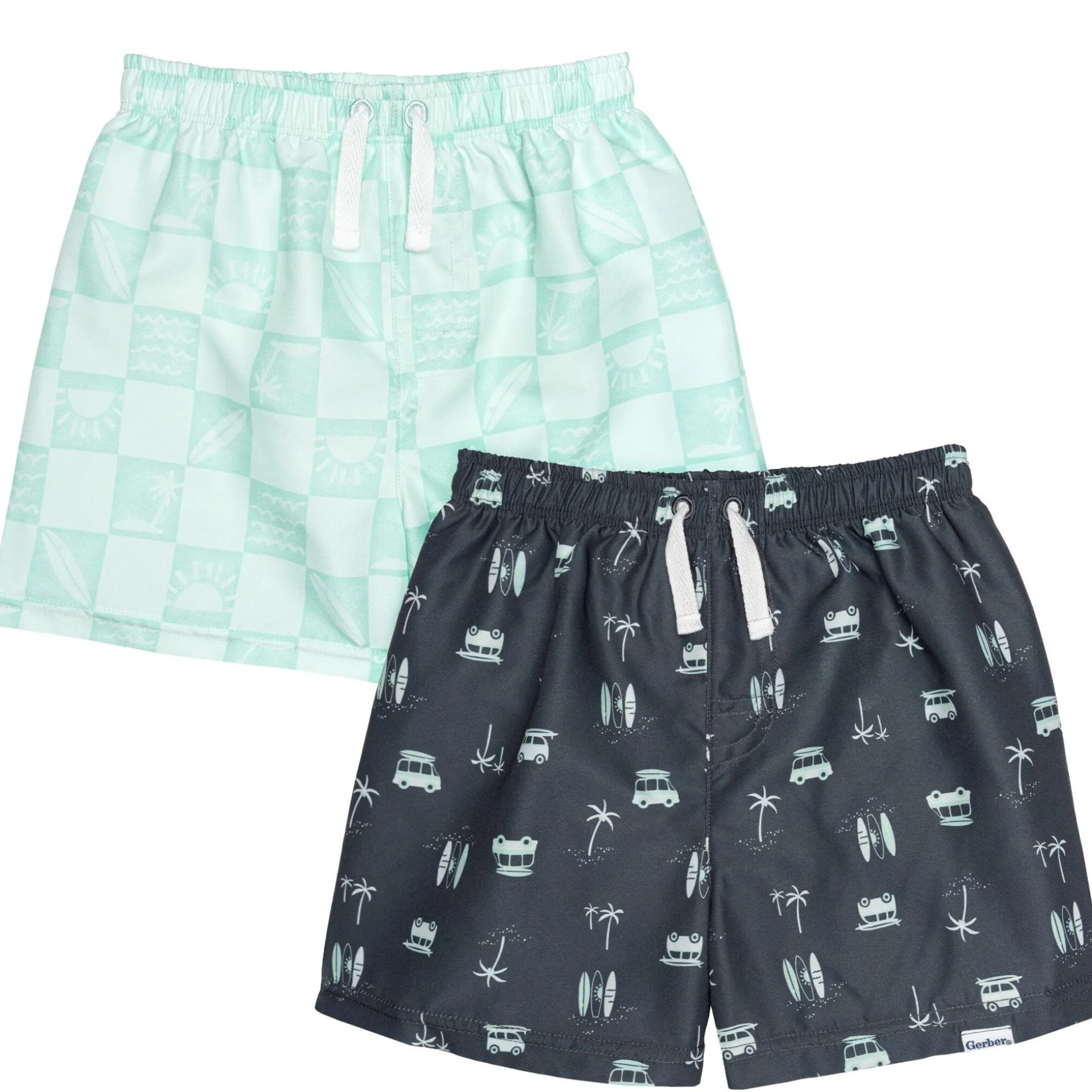 2-Pack Baby & Toddler Boys UPF 50+ Surf Swim Trunks
