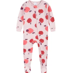 2-Pack Baby & Toddler Girls Apple Bouquets Snug Fit Footed Cotton Pajamas