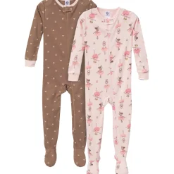 2-Pack Baby & Toddler Girls Ballerinas Snug Fit Footed Pajamas