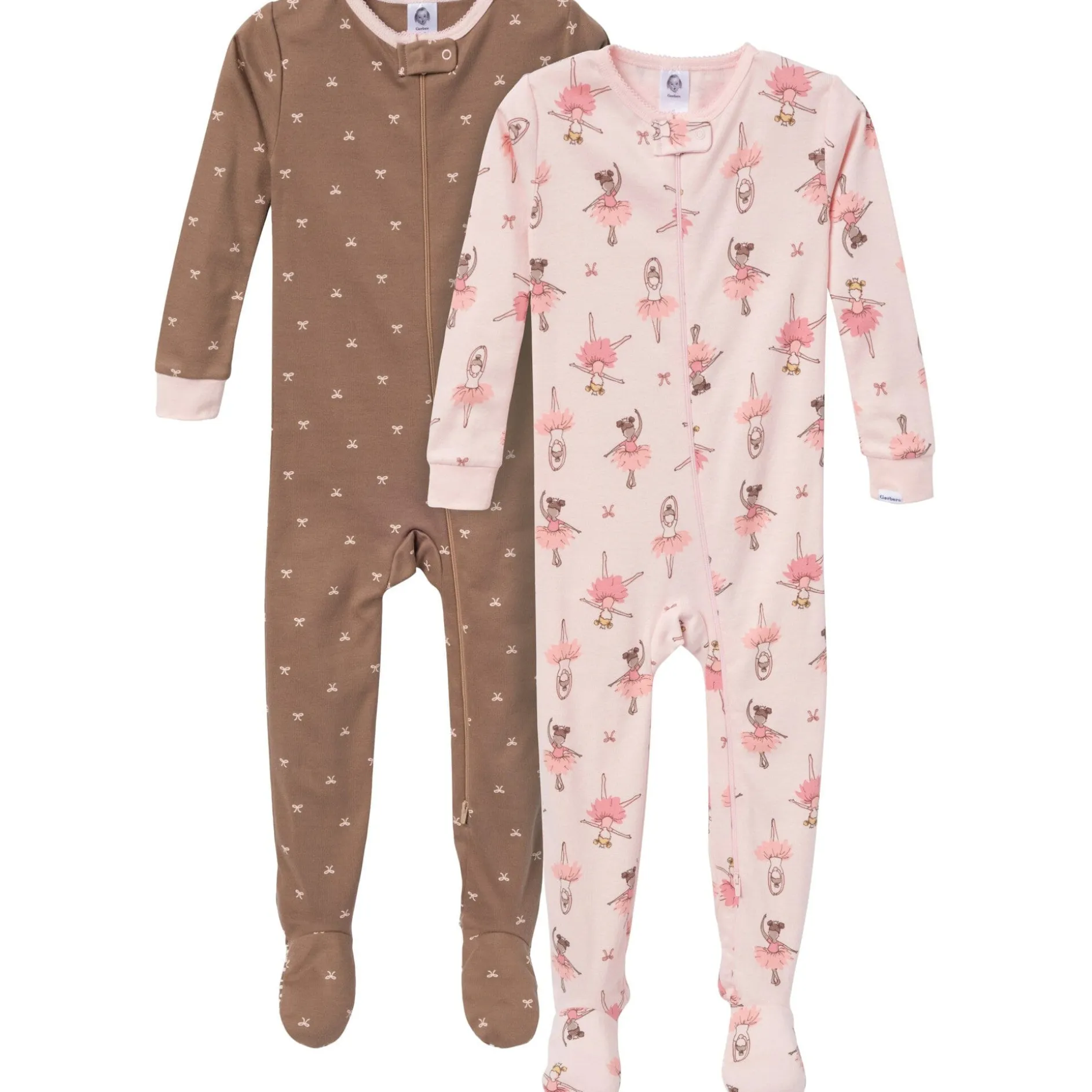2-Pack Baby & Toddler Girls Ballerinas Snug Fit Footed Pajamas