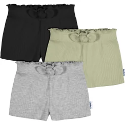 3-Pack Baby & Toddler Girls Black, Green, & Grey Heather Pull-On Knit Shorts