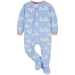 2-Pack Baby & Toddler Girls Blue Cutie Fleece Pajamas