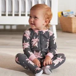 2-Pack Baby & Toddler Girls Bunny Snug Fit Footed Cotton Pajamas